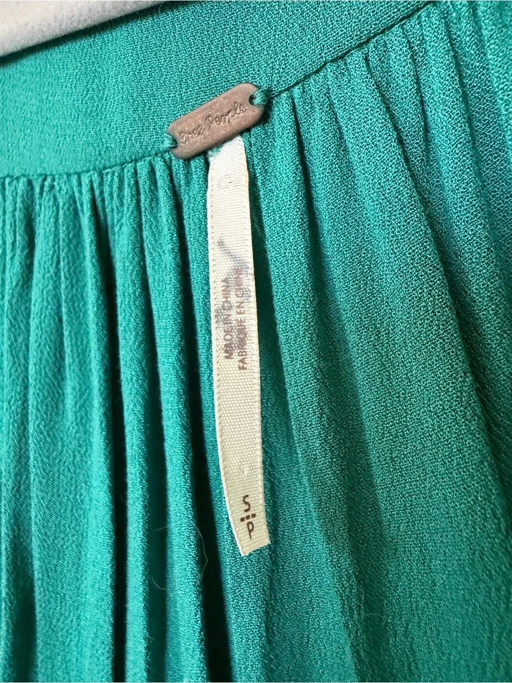 Free People Teal Green Long Sleeve Wrap Mini Dress